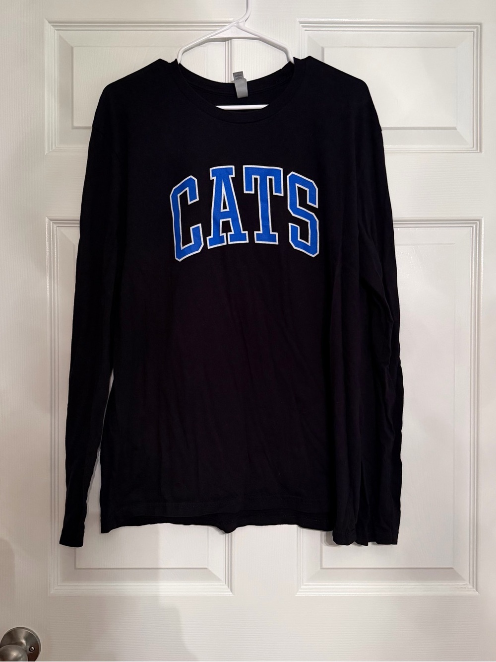 Next Level Apparel Black Long-Sleeve Blue 'CATS' Lettering